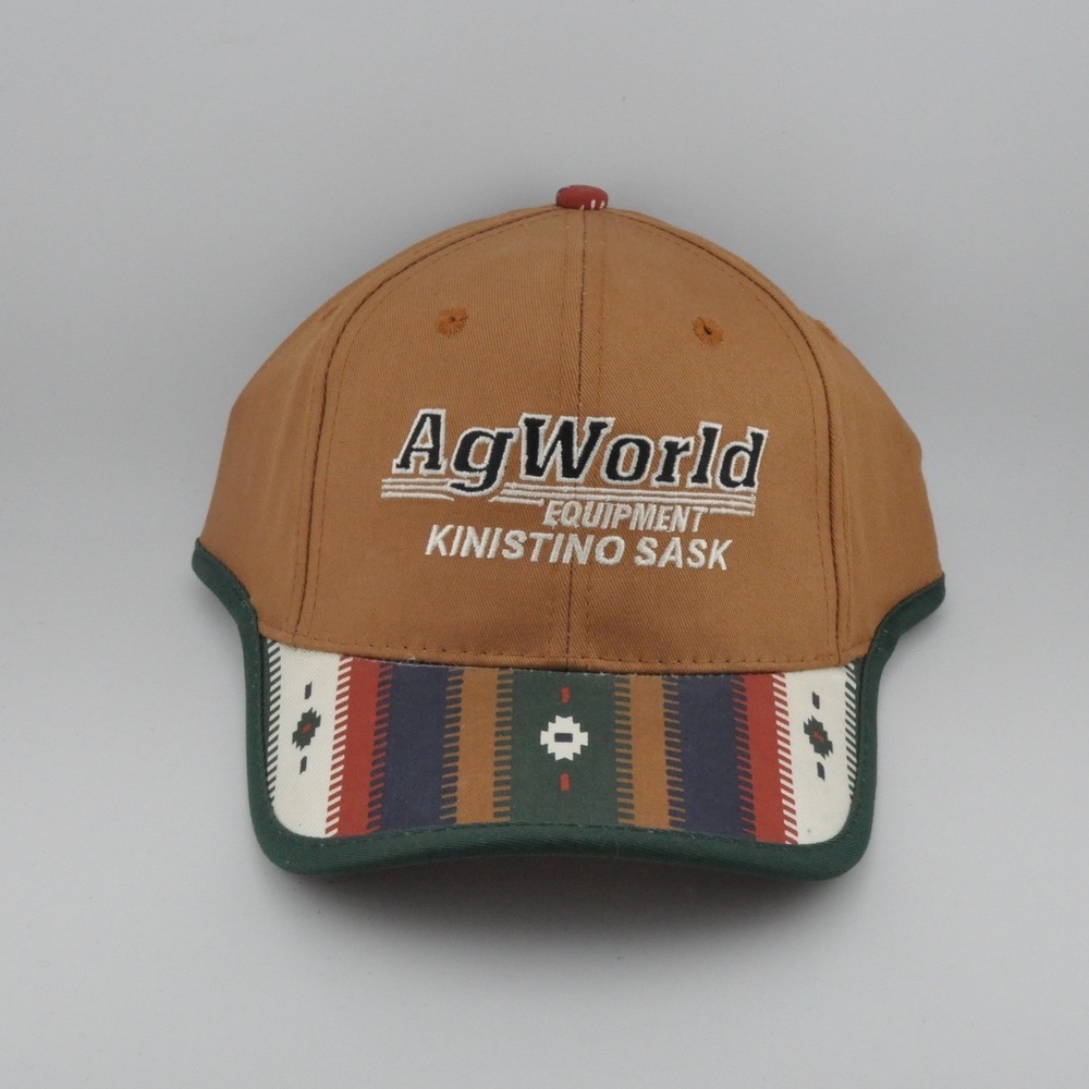 AgWorld Equipment‎ Cap OSFA Brown Excellent Aztec Brim Kinistino Sask Hat